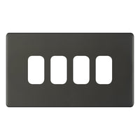 Selectric SGRID360-485 GRID360 5M-PLUS Screwless 4 Aperture Modular Front Plate - Dark Bronze