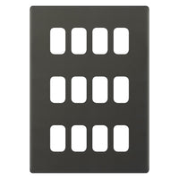 Selectric SGRID360-488 GRID360 5M-PLUS Screwless 12 Aperture Modular Front Plate - Dark Bronze