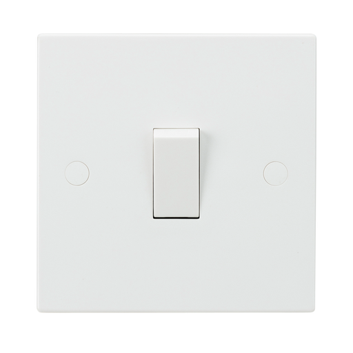 Knightsbridge SN2000 White Square Edge 10AX 1G 2-Way Switch - westbasedirect.com