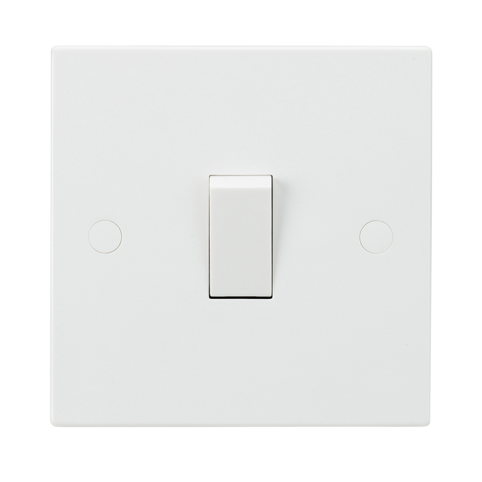 Knightsbridge SN2000 White Square Edge 10AX 1G 2-Way Switch - westbasedirect.com