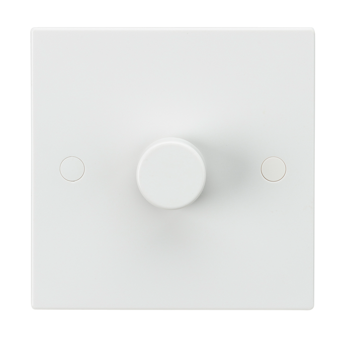 Knightsbridge SN2161 White Square Edge 1G 40-400W Dimmer Switch - westbasedirect.com