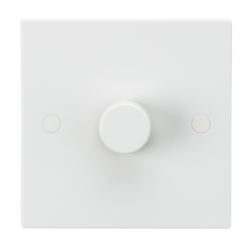 Knightsbridge SN2165 White Square Edge 1G 1-way 60-1000W Dimmer Switch - westbasedirect.com