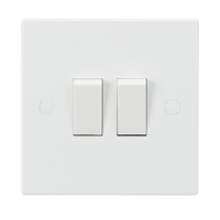 Knightsbridge SN3000 White Square Edge 10AX 2G 2-Way Switch