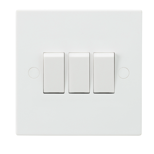 Knightsbridge SN4000 White Square Edge 10AX 3G 2-Way Switch - westbasedirect.com