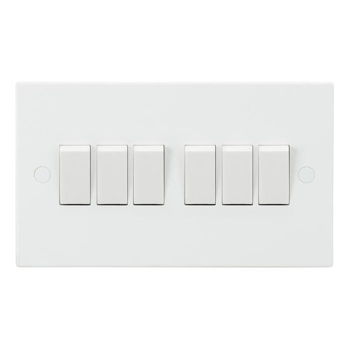 Knightsbridge SN4200 White Square Edge 10AX 6G 2-Way Switch - westbasedirect.com