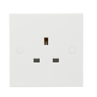 Knightsbridge SN7000U White Square Edge 13A 1G Unswitched Socket