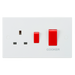 Knightsbridge SN8333 White Square Edge 45A DP Cooker Switch + 13A Socket - westbasedirect.com