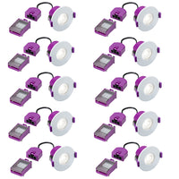 Knightsbridge SPKEVFS10 SpektroLED Evo Fixed Fire Rated IP65 Downlight with 2x Wattage and 4x CCT - White (Pack of 10)