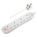 Masterplug 4 Socket 4m 13A Surge Extension Lead White - westbasedirect.com