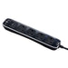 Masterplug 4 Socket 2m 13A + 2xUSB Switched Surge Extension Lead Gloss Black - westbasedirect.com