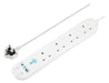 Masterplug SRGUAC1044N 4 Socket 4m 13A Surge Extension Lead + USB A+C White - westbasedirect.com