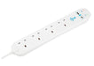 Masterplug SRGUAC1044N 4 Socket 4m 13A Surge Extension Lead + USB A+C White - westbasedirect.com