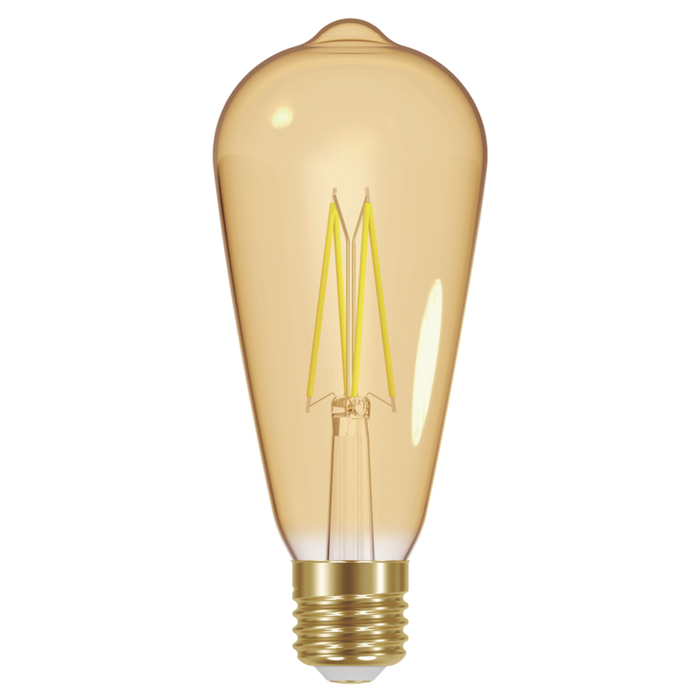 Energizer 5W 470lm E27 ES ST64 Filament Gold LED Bulb Warm White 2200K - westbasedirect.com