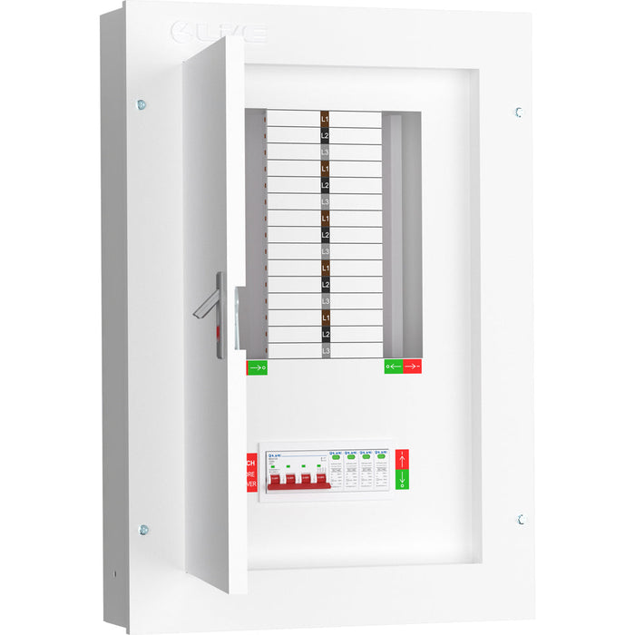 LIVE Electrical TPN10-125S TPN10-125S 10 Way TP&N Distribution Board with 4 Pole 125A Main Switch Incomer & 20/40kA DP SPD