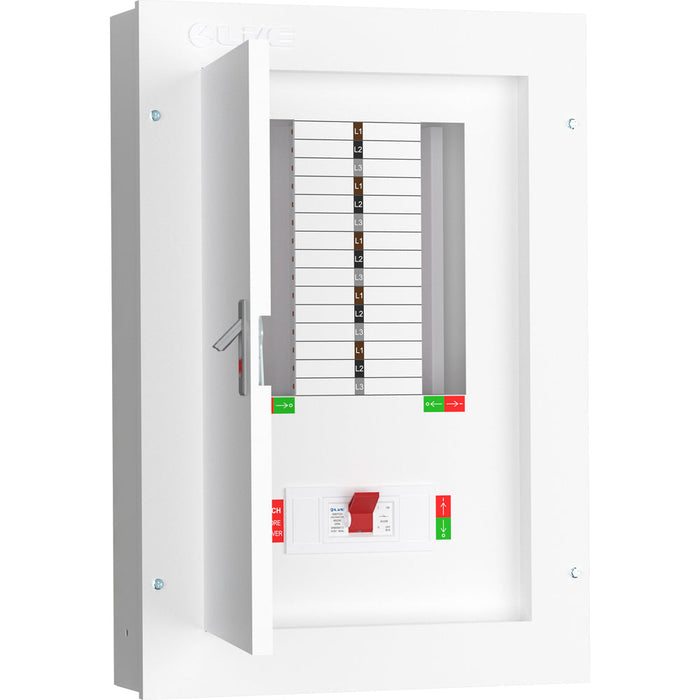 LIVE Electrical TPN10-250 10 Way TP&N Distribution Board with 3 Pole 250A Main Switch Incomer
