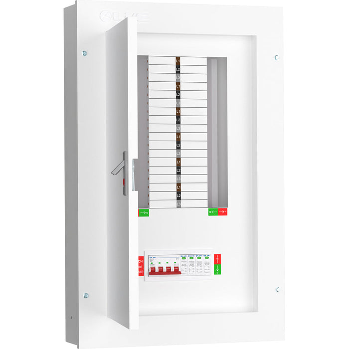 LIVE Electrical TPN12-125S TPN12-125S 12 Way TP&N Distribution Board with 4 Pole 125A Main Switch Incomer & 20/40kA DP SPD