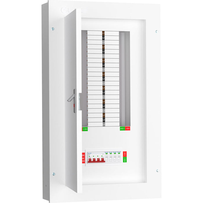LIVE Electrical TPN14-125S TPN14-125S 14 Way TP&N Distribution Board with 4 Pole 125A Main Switch Incomer & 20/40kA DP SPD