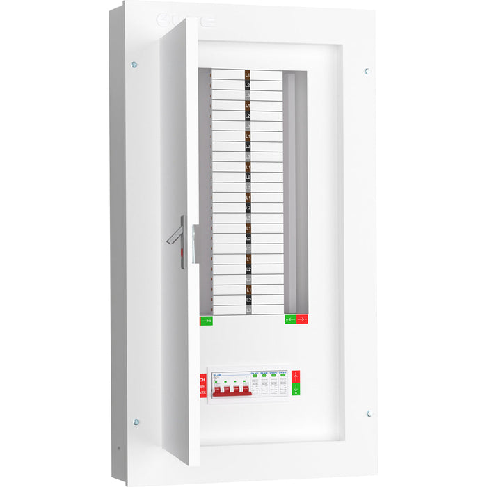 LIVE Electrical TPN16-125S TPN16-125S 16 Way TP&N Distribution Board with 4 Pole 125A Main Switch Incomer & 20/40kA DP SPD
