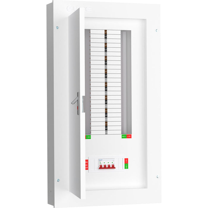 LIVE Electrical TPN16-125 16 Way TP&N Distribution Board with 4 Pole 125A Main Switch Incomer
