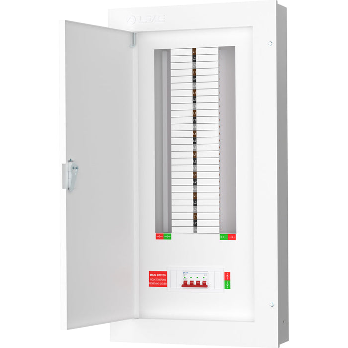 LIVE Electrical TPN18-125 18 Way TP&N Distribution Board with 4 Pole 125A Main Switch Incomer