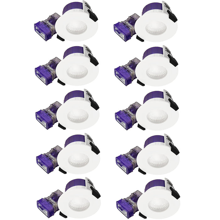 Luceco UTF6WCCT/10 FType Ultra 4W/6W 750lm Power Change & 4 Colour CCT 2700K/3000K/4000K/6000K Dimmable IP65 White - Flat (10 Pack)