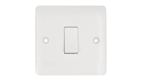 Deta Vimark VP1203 Pro White Moulded 1 Gang 2 Way 10AX Plate Switch