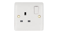 Deta Vimark VP1207DP Pro White Moulded 1 Gang 13A Switched Socket DP