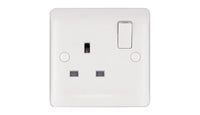 Deta Vimark VP1207SP Pro White Moulded 1 Gang 13A Switched Socket SP