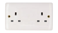 Deta Vimark VP1208 Pro White Moulded 2 Gang 13A Unswitched Socket