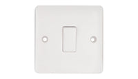 Deta Vimark VP1246 Pro White Moulded 1 Gang Intermediate 10AX Plate Switch