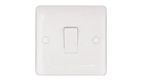 Deta Vimark VP1249 Pro White Moulded 1 Gang 2 Way 10AX Plate Switch Marked 