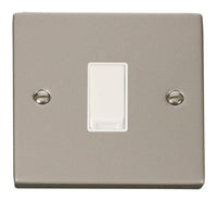 Click Deco VPPN025WH Victorian 10AX 1 Gang Intermediate Plate Switch - Pearl Nickel (White)