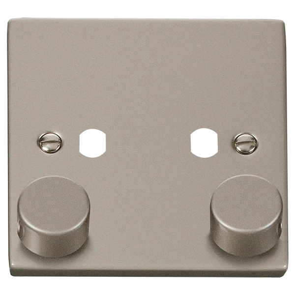 Click Deco VPPN152PL Victorian 2G Unfurnished Dimmer Plate & Knobs (800W Max) - Pearl Nickel - westbasedirect.com