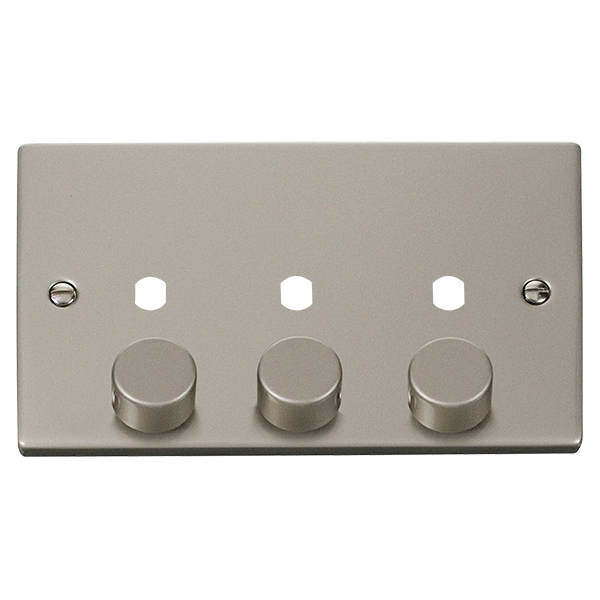 Click Deco VPPN153PL Victorian 3G Unfurnished Dimmer Plate & Knobs (1200W Max) - Pearl Nickel - westbasedirect.com