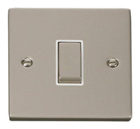 Click Deco VPPN411WH Victorian 10AX Ingot 1-Gang 2-Way Plate Switch - Pearl Nickel (White)