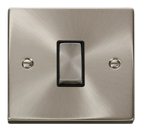 Click Deco VPSC411BK Victorian 10AX Ingot 1-Gang 2-Way Plate Switch - Satin Chrome (Black)