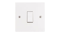 Deta Vimark VS1202 White Moulded Square Edge 1 Gang 1 Way 10AX Plate Switch