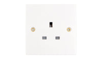 Deta Vimark VS1206 White Moulded Square Edge 1 Gang 13A Unswitched Socket