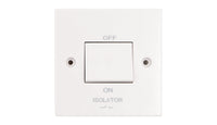 Deta Vimark VS1247 White Moulded Square Edge 3 Pole Fan Isolator 10A