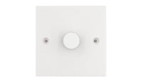 Deta Vimark VS1414 White Moulded Square Edge 1 Gang 250W Universal Dimmer with Multiway