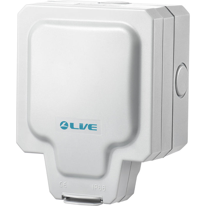 LIVE Electrical WP1G13A-A Weatherproof IP66 13A 1 Gang Switched Socket