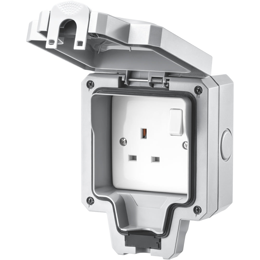 LIVE Electrical WP1G13A-A Weatherproof IP66 13A 1-Gang Switched Socket ...