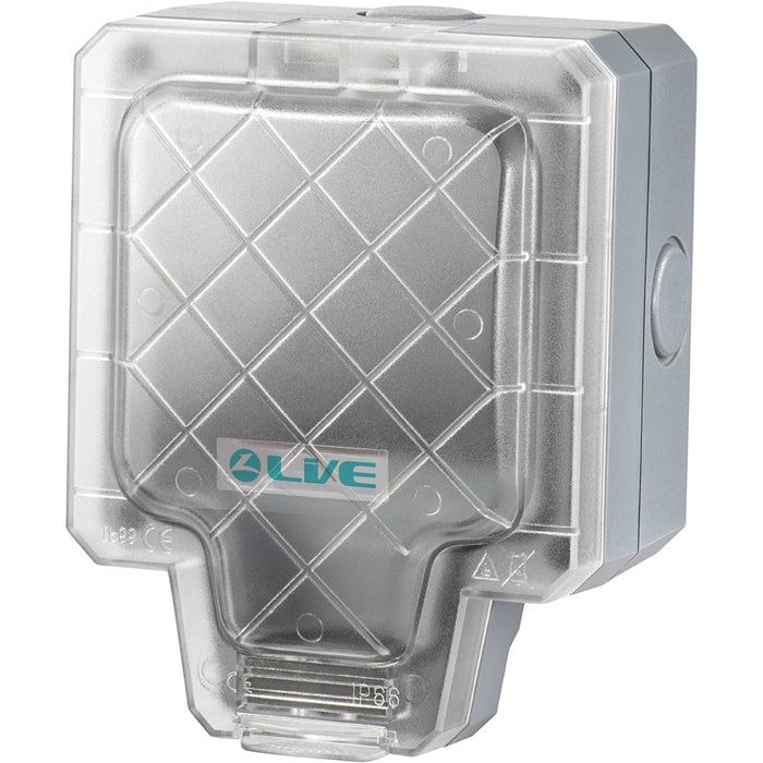 LIVE Electrical WP1G13A-B Weatherproof IP66 13A 1 Gang Empty Enclosure