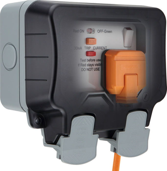 BG WP22ARCD-02 Weatherproof Nexus Storm 13A 2G Type A RCD Switched Socket (Latching) - westbasedirect.com