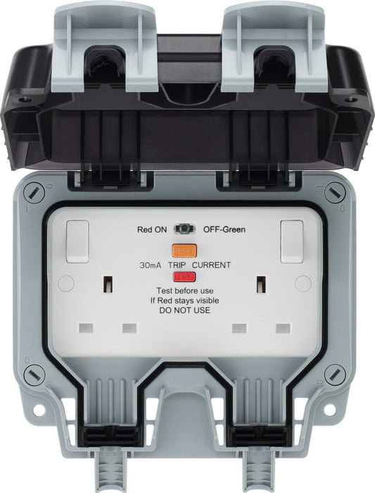 BG WP22ARCD-02 Weatherproof Nexus Storm 13A 2G Type A RCD Switched Socket (Latching) - westbasedirect.com