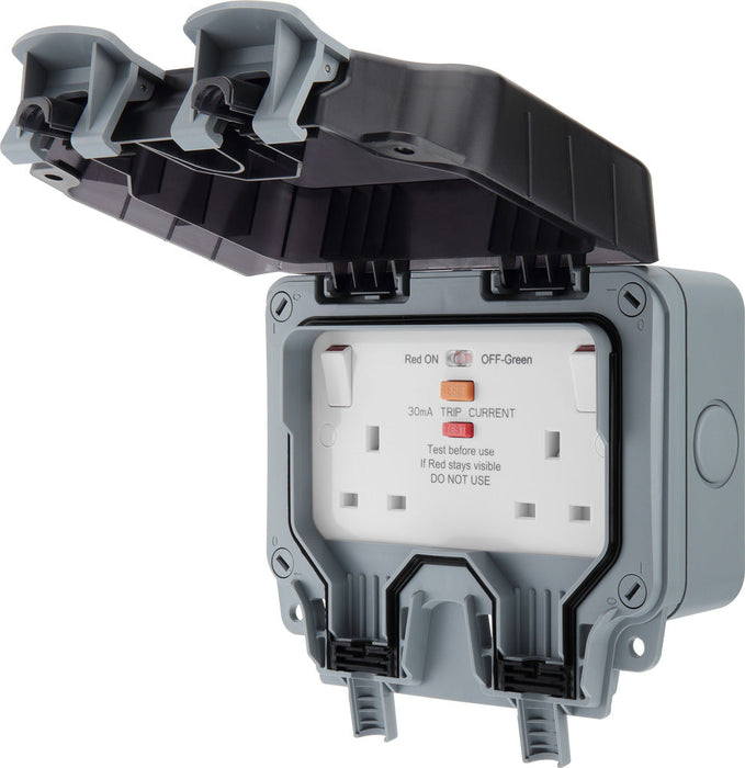 BG WP22ARCD-02 Weatherproof Nexus Storm 13A 2G Type A RCD Switched Socket (Latching) - westbasedirect.com