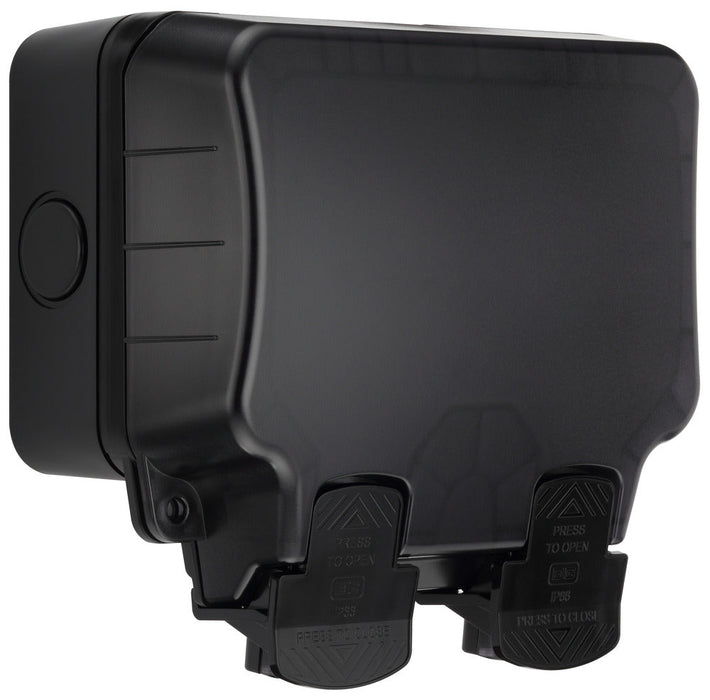 BG WP22/B Weatherproof Nexus Storm IP66 13A 2G Switched Socket - Matt Black
