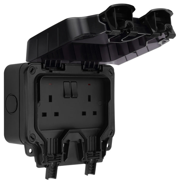 BG WP22/B Weatherproof Nexus Storm IP66 13A 2G Switched Socket - Matt Black