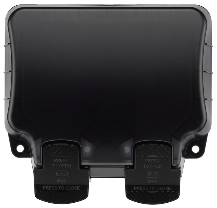BG WP22/B Weatherproof Nexus Storm IP66 13A 2G Switched Socket - Matt Black