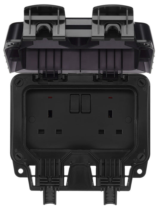 BG WP22/B Weatherproof Nexus Storm IP66 13A 2G Switched Socket - Matt Black